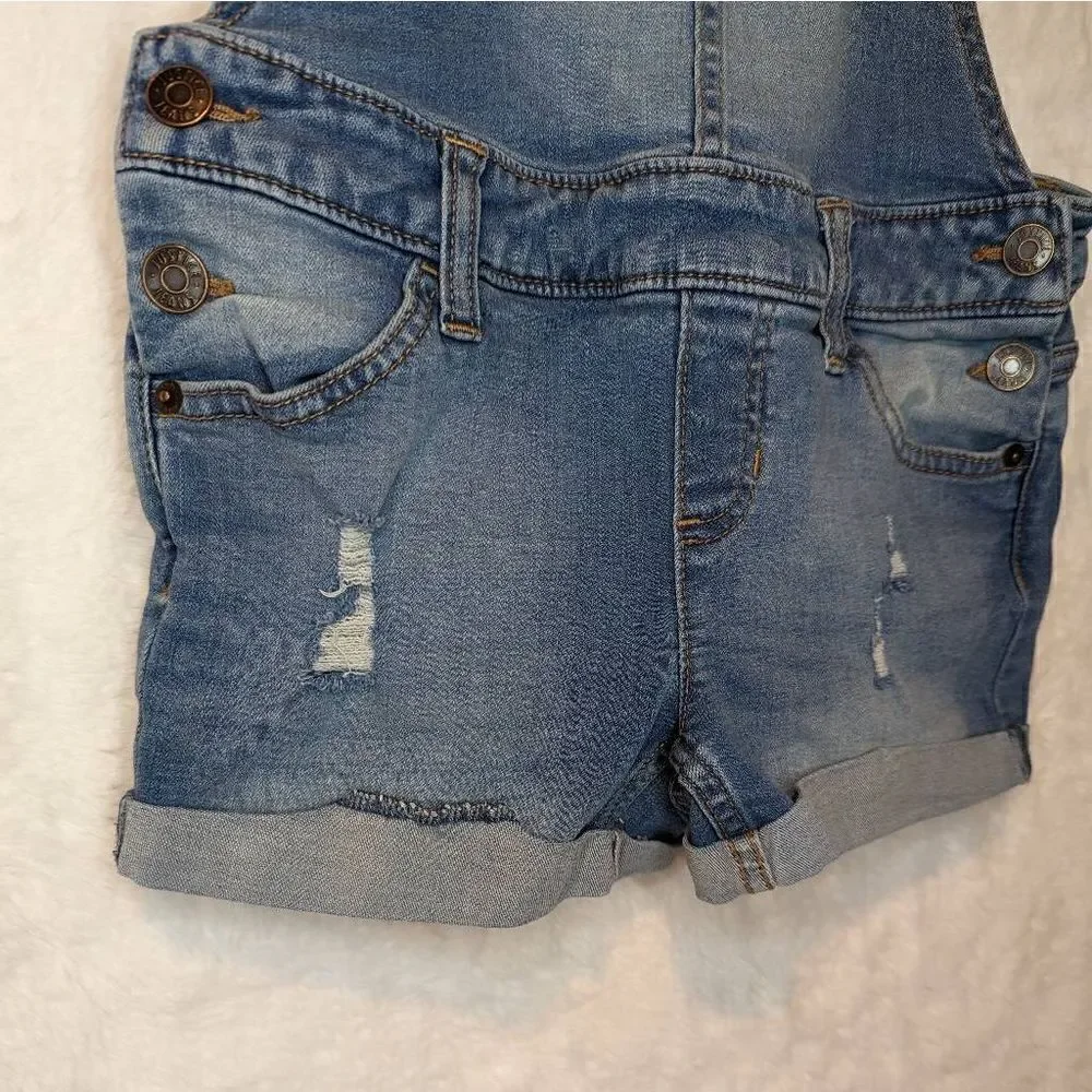 Justice Denim Romper Shorts Shortalls Blue Wash Girls Size 10